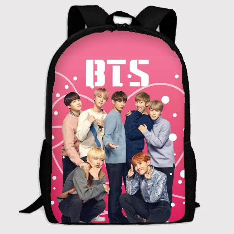 Bangtan Boys Backpack for BTS Cute Army Girls Kpop Pinkish Group Bag