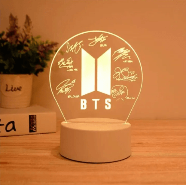 Bts Sign Lamp Army For Kpop Fans Autograph Room Decoration