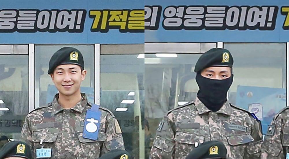 BTS s RM & V captured in more group photos from Nonsan Training Center