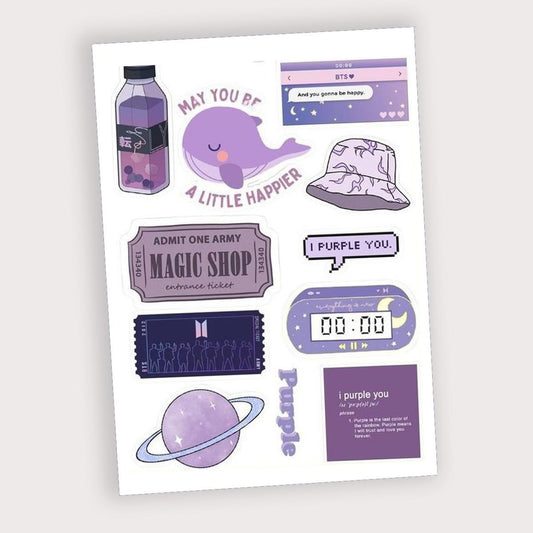 BTS Sticker I Purple U for Boys and Girls Fans Uncut - Kpop Store Pakistan