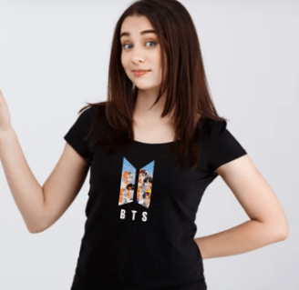 BTS Tshirt for Army Girls KPOP Fans Premium Quality Tops Digital Printed - Kpop Store Pakistan