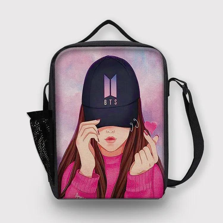 BTS Army Lunch Bag with Bottle Partition - Kpop Store Pakistan