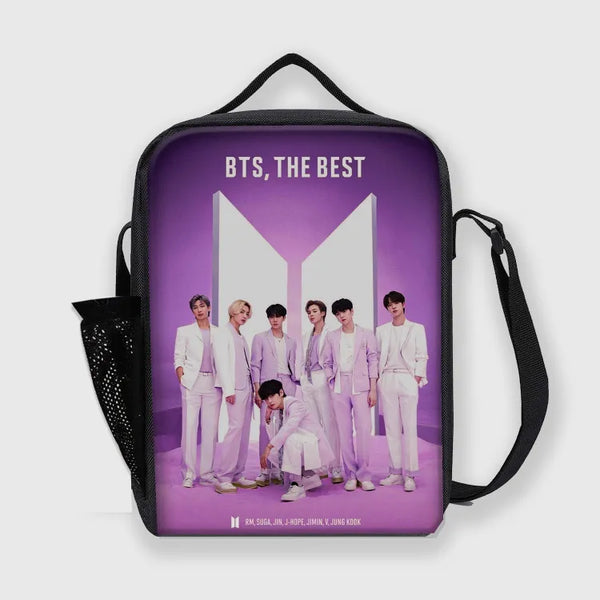 BTS Lunch Bag I Purple U for Army with Bottle Partition