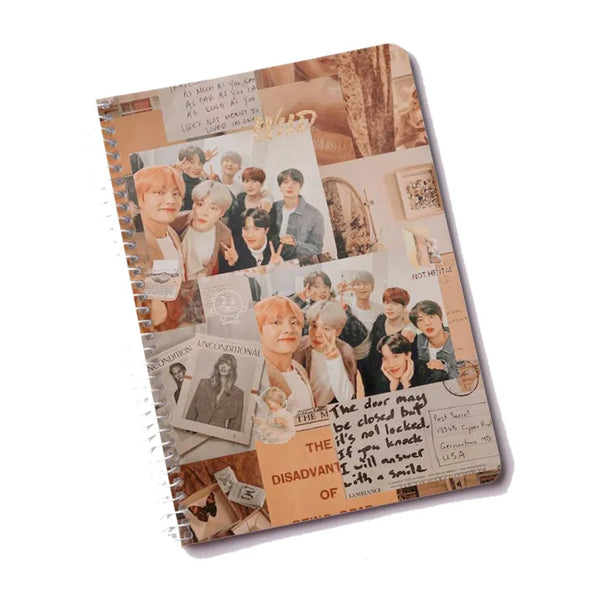 BTS Notebook Aesthetic Brown for Army Kpop BT21 Notepad (A5)
