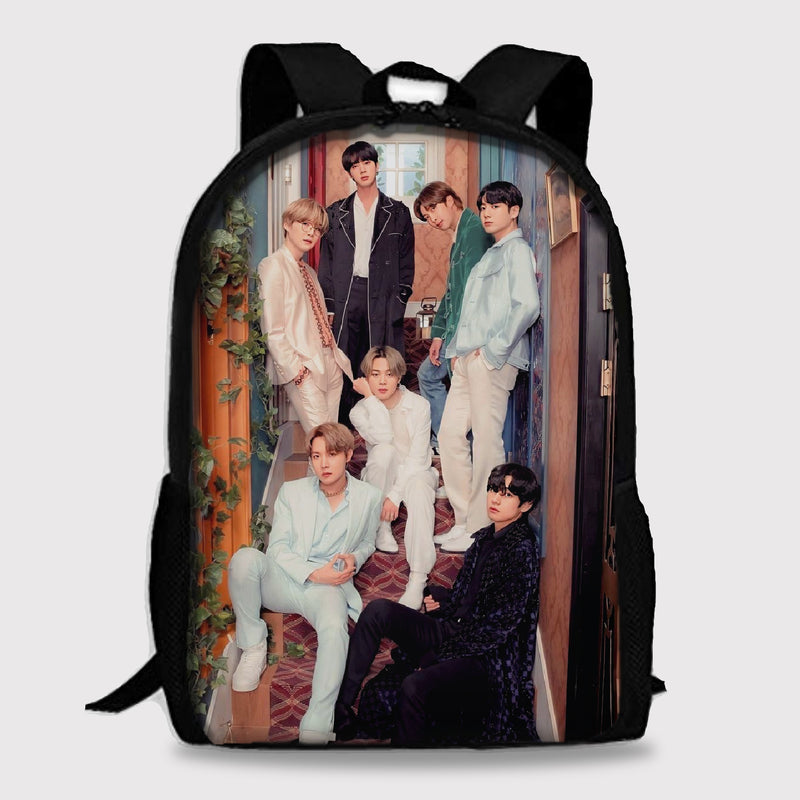 BTS MEMBER BACKPACK WITH LAPTOP PARTITION DIGITAL PRINTED BAG FOR GIRLS