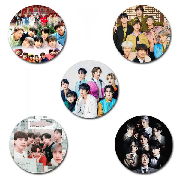 BTS MEMBER GROUP BADGES FOR ARMY (PACK OF 5)