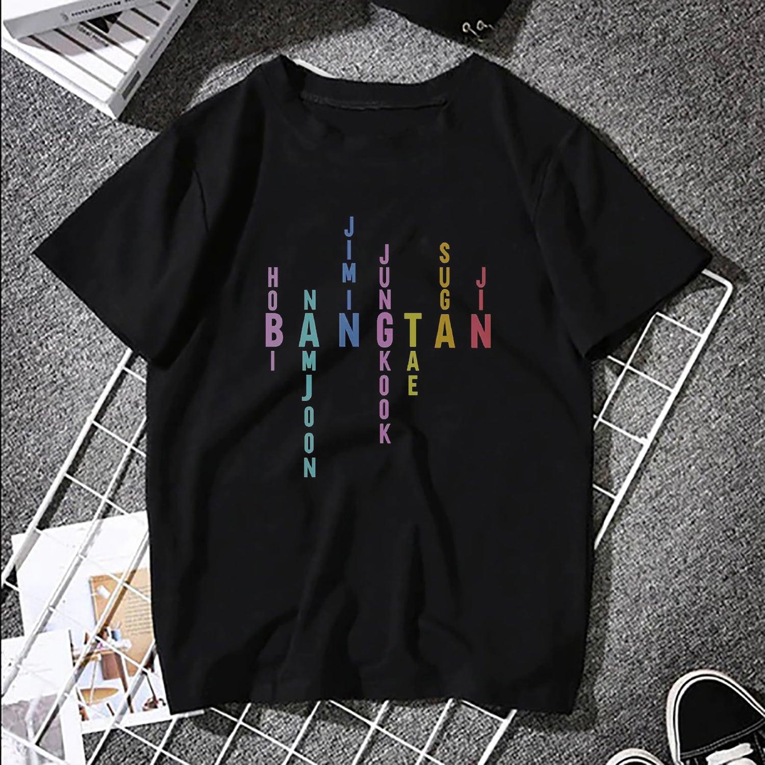 BTS MEMBER NAME VINTAGE TSHIRT, - Kpop Store Pakistan