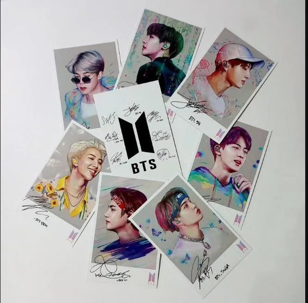 BTS Polaroid Bangtan Boys Kpop BT21 Sign Photocards (Pack of 8)