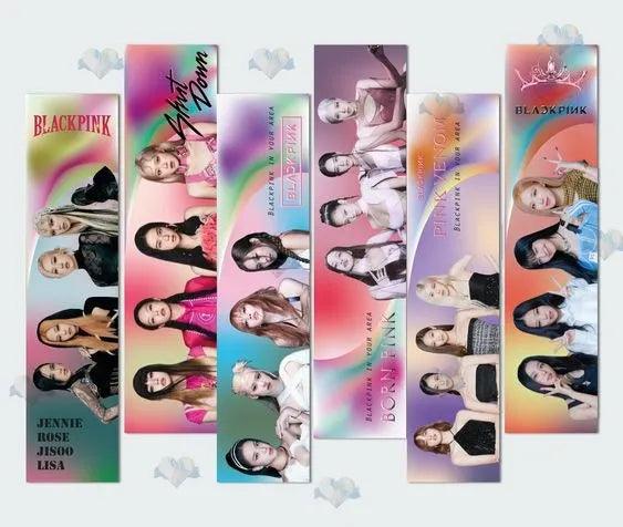 Blackpink Stripes For Blink Army Fans Digital Printed Bookmarks (Pack Of 6) - Kpop Store Pakistan