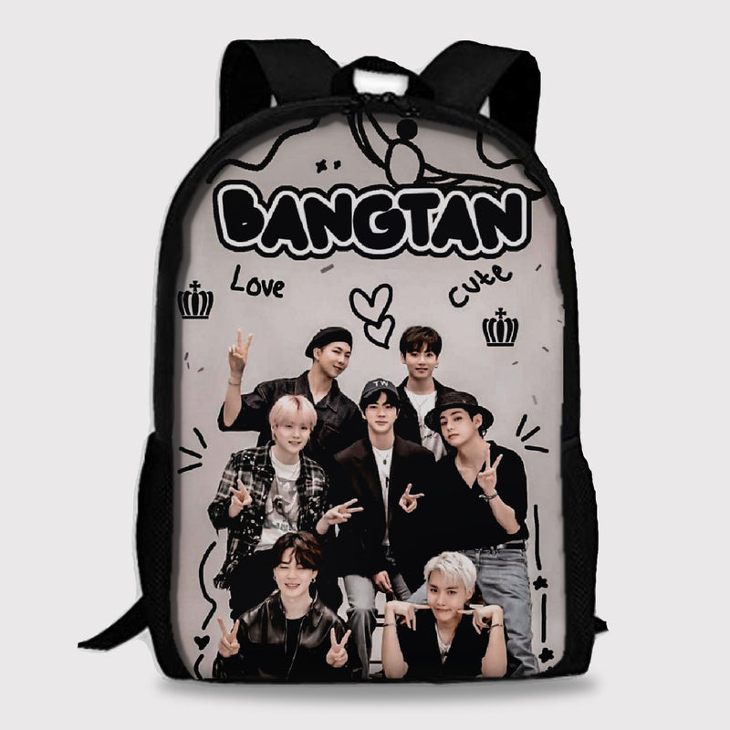 Unicraft BTS Fans Imported Backpacks for School Travel Bag (Black)