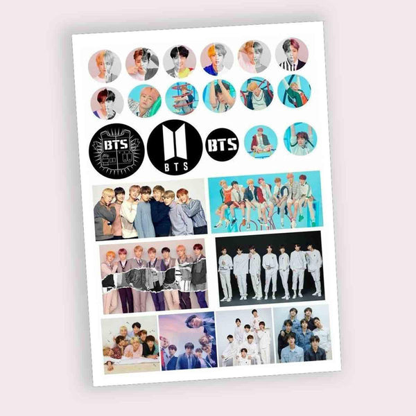 BTS Sticker Sheet for KPOP Army Uncut