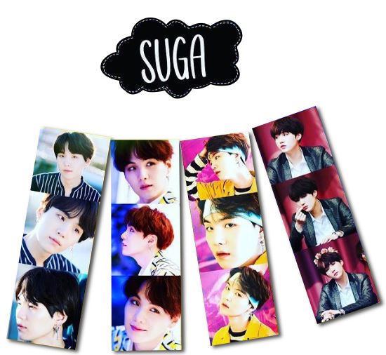 BTS SUGA PHOTO STRIPES FOR ARMY KPOP ARMY  (PACK OF 4)