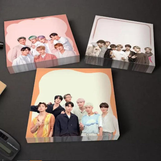 BTS Memo Pads Cute Design for Girls Boys Army (Set of 3) - Kpop Store Pakistan