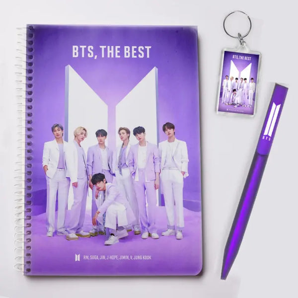 Bts Notebook,Keychain,Pen Cool Design for Army (Deal of 3 items )