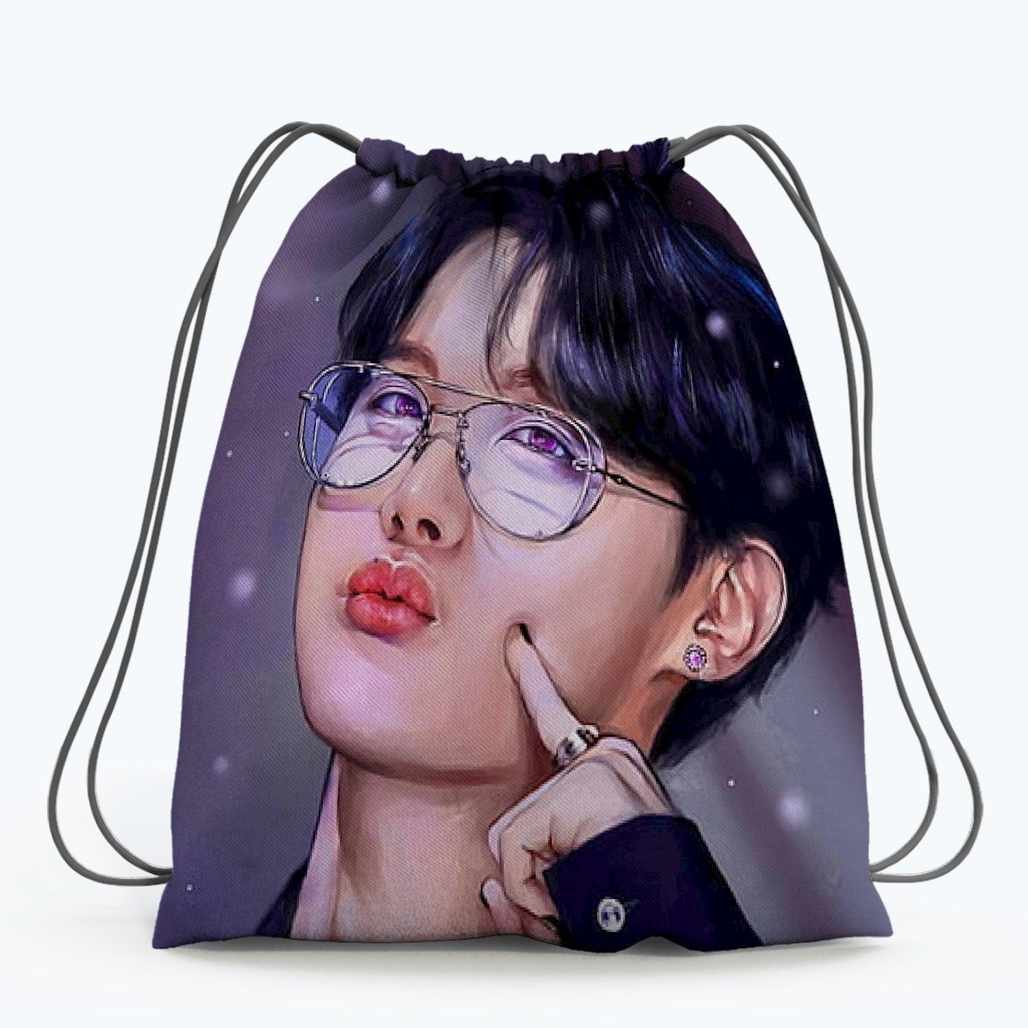 BTS JHOPE PICTURE DESIGN DRAWSTRING BAG DIGITALLY PRINTED ON STRONG FABRIC - Kpop Store Pakistan