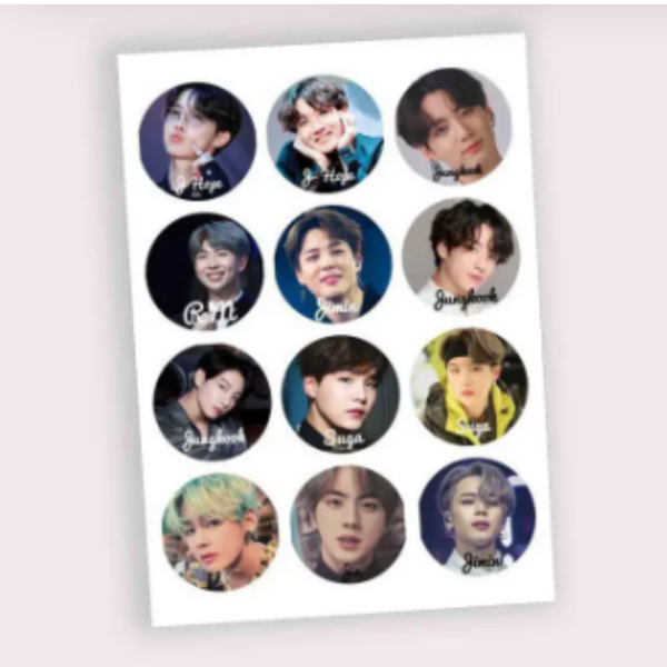 BTS Sticker Sheet for All Member Names Army Uncut