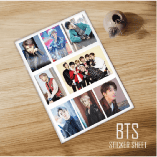 BTS Sticker Sheet for Army Bangtan Boys Kpop Un-Cut (A4) - Kpop Store Pakistan