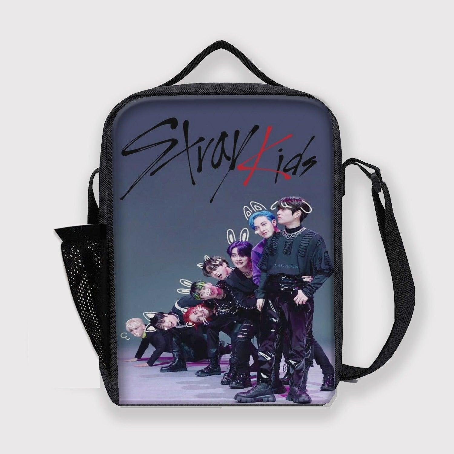 Cute Stray Kids Lunch Bag With Bottle Partition For Kids Kpop Fans - Kpop Store Pakistan