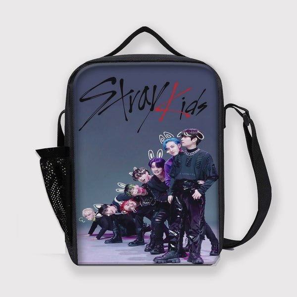 Cute Stray Kids Lunch Bag With Bottle Partition For Kids Kpop Fans