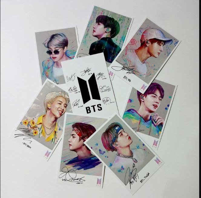 BTS Polaroid Bangtan Boys Kpop BT21 Sign Photocards (Pack of 8) - Kpop Store Pakistan