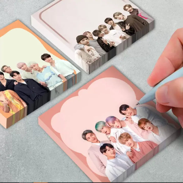 BTS Memo Pads Cute Design for Girls Boys Army (Set of 3)