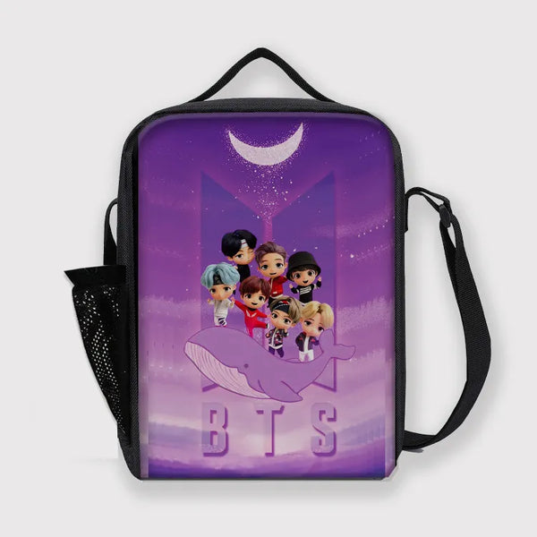 Tiny Tan Lunch Bag for BTS Army Fans with Bottle Partition