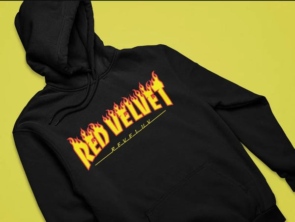 Red Velvet Flame Hoodie For Reveluv