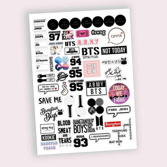 BTS Sticker Sheet for KPOP Army Uncut - Kpop Store Pakistan