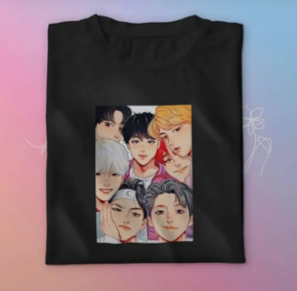 BTS Group Tshirt for Army Boys and Girls KPOP Fans Tee (Digital Printed)