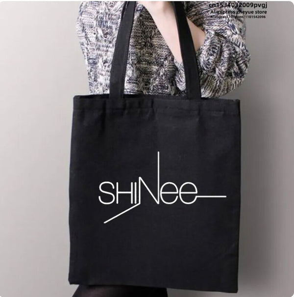 Shinee Shawol Tote Bag, KPOP Merchandise, Fan Supporter Bag,Fashion Shopper Dual Side (DIGITAL PRINTED)