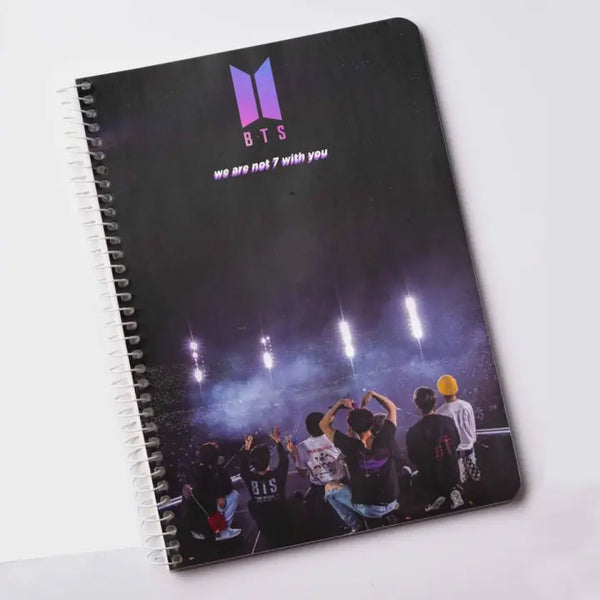 BTS Notebook for Army KPOP Fans We are not 7 with you Song Printed Notepad
