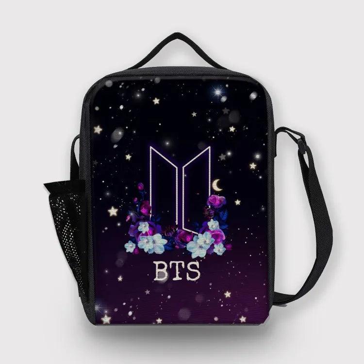 BTS Lunch Bag for Bangtan Boys Army with Bottle Partition - Kpop Store Pakistan