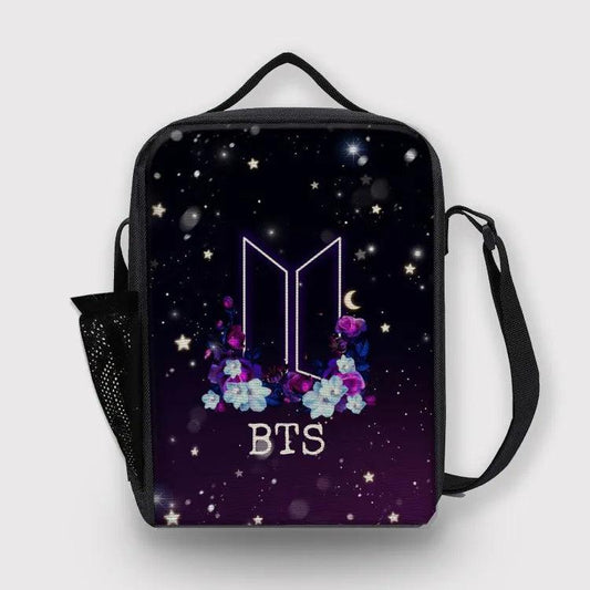 BTS Lunch Bag for Bangtan Boys Army with Bottle Partition - Kpop Store Pakistan