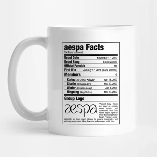 Aespa Nutritional Mug For K-pop Fans