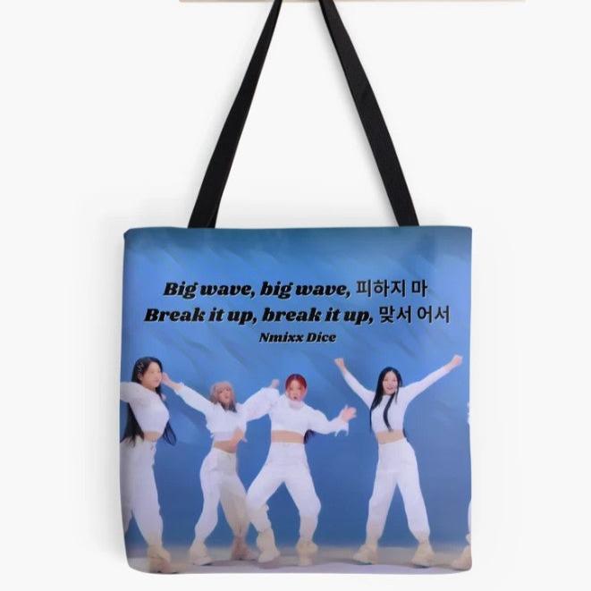 Big Wave Tote Bag For K-pop Nmixx Fans - Kpop Store Pakistan