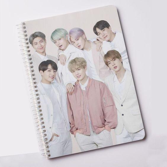 BTS Pink Group Notebook KPOP Fan Art