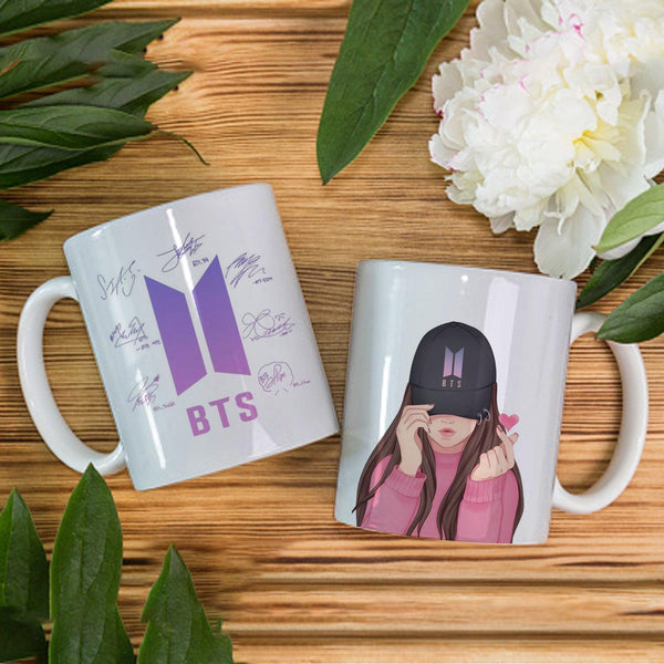 BTS Mug for Army Girl Kpop Ceramic BT21 Cup (Printed) - Kpop Store Pakistan