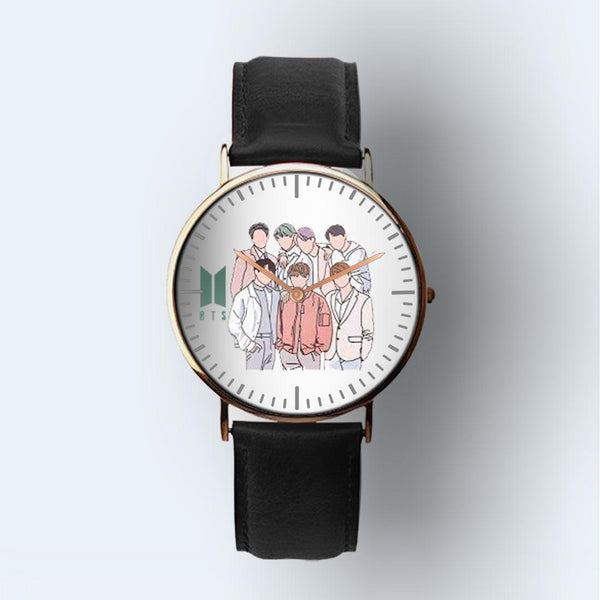 BTS Watch for Army Members Cartoon Sketch Wristwatch - Kpop Store Pakistan