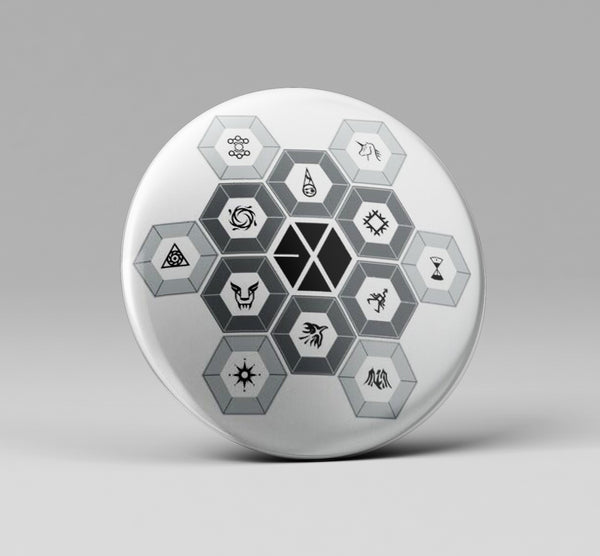 EXO Logo With Member Power Signs Badge