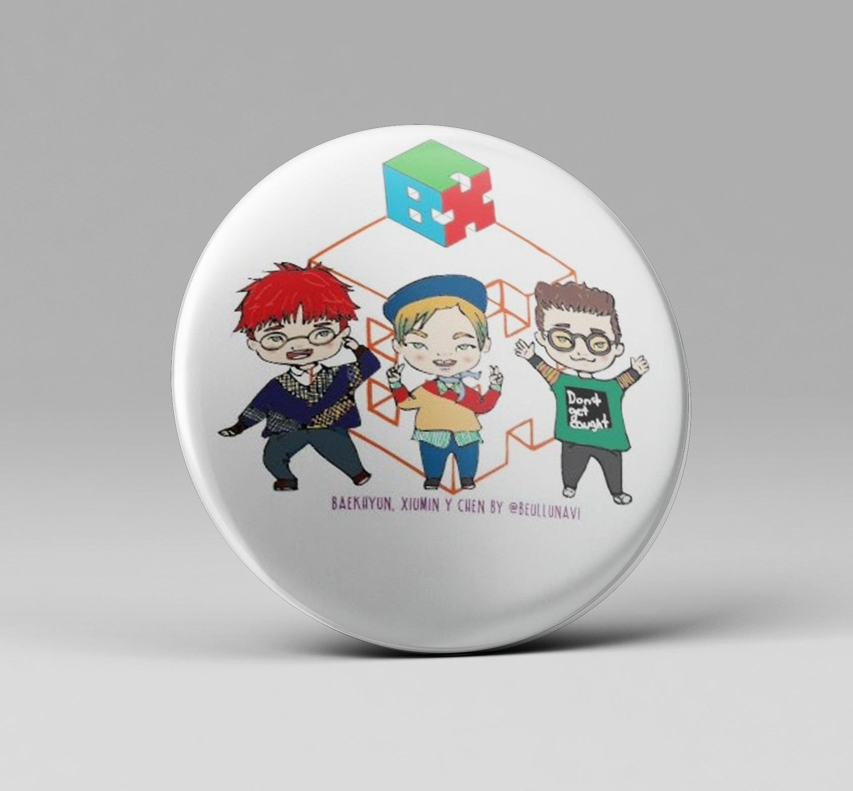 EXO-CBX Chibi Fanart Badge - Kpop Store Pakistan