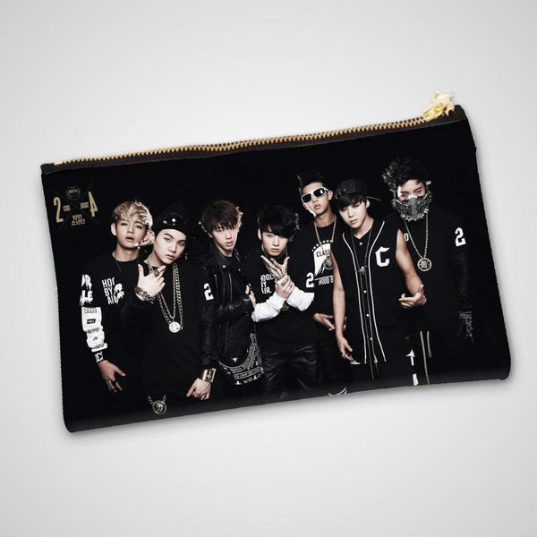 BTS Group Pouch Fashion Makeup Pouch Digital Printed Both Side - Kpop Store Pakistan