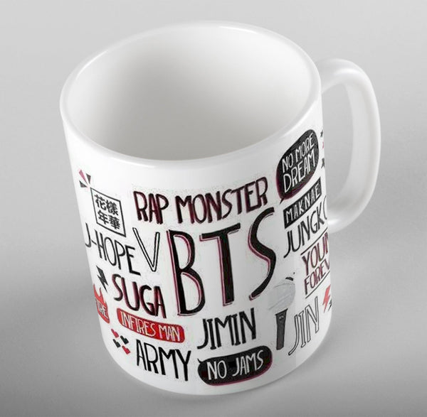 BTS Mug for Army Kpop Ceramic BT21 Coffee Cup (Printed) - Kpop Store Pakistan