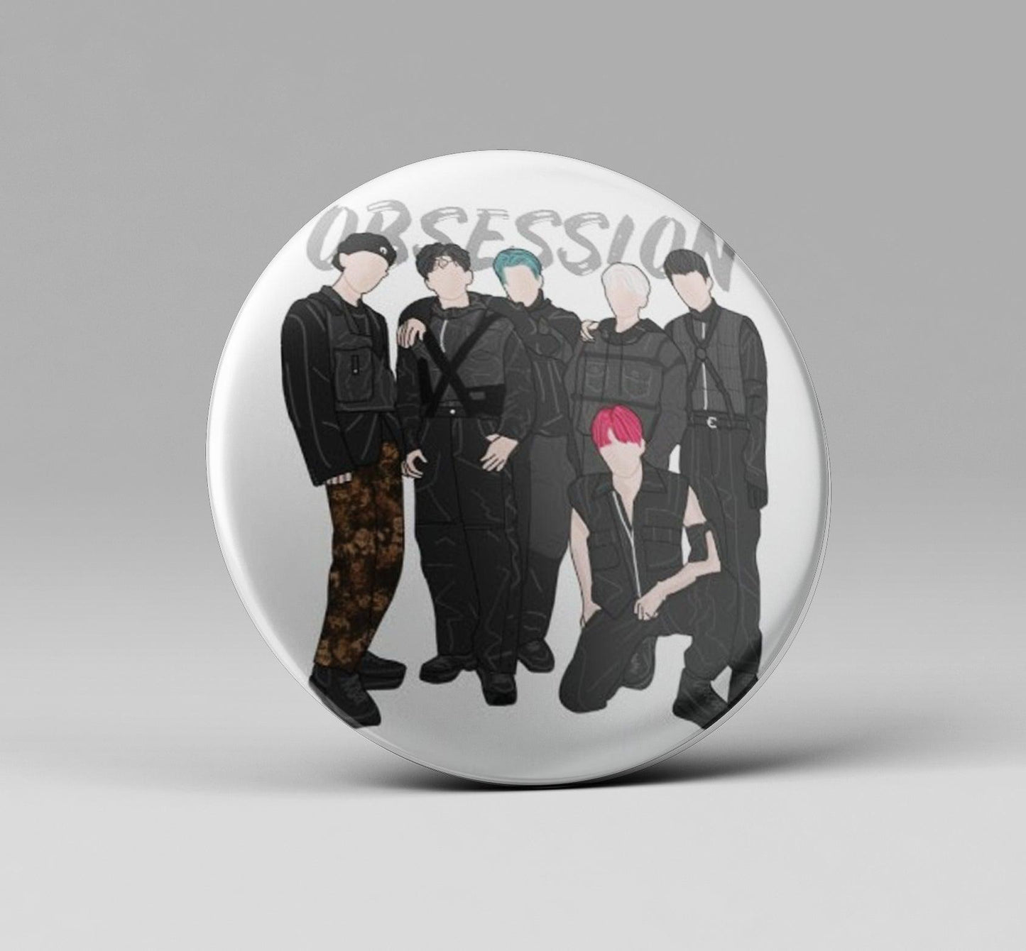 EXO ‘OBSESSION’ Group Photo Fanart Badge - Kpop Store Pakistan