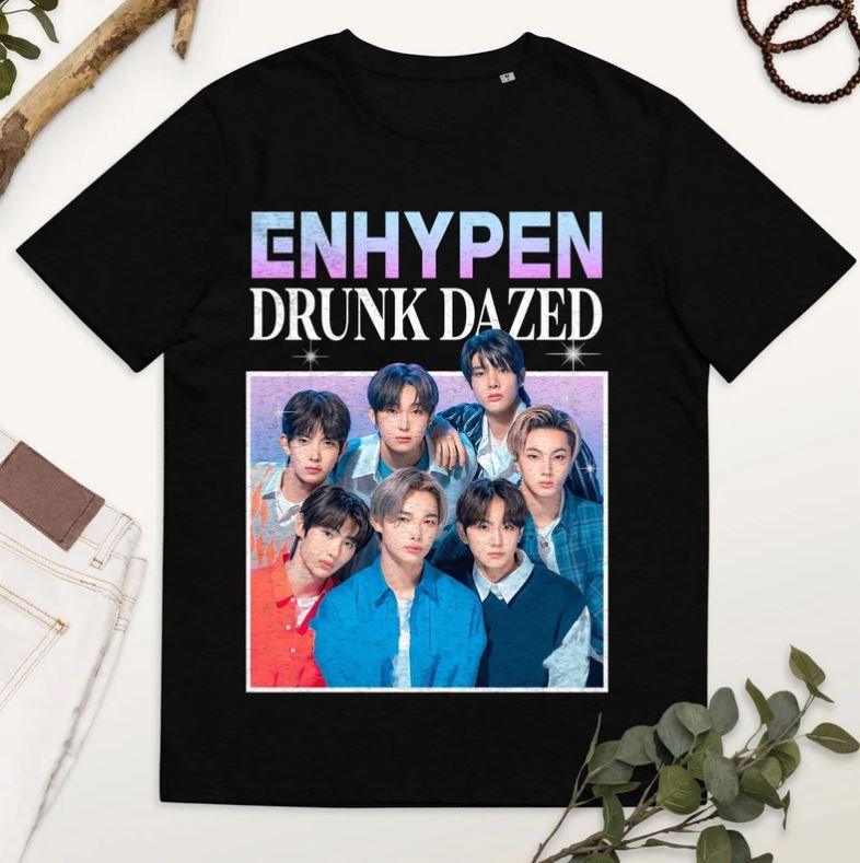 Retro Enhypen TShirt, Drunk-Dazed Vintage Shirt, - Kpop Store Pakistan