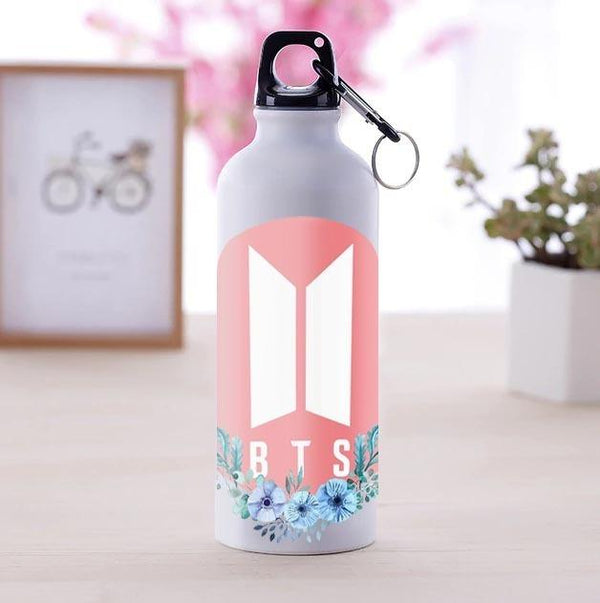 BTS ARMY Bottle Stainless Steel Kpop Floral Design Water Bottle - Kpop Store Pakistan