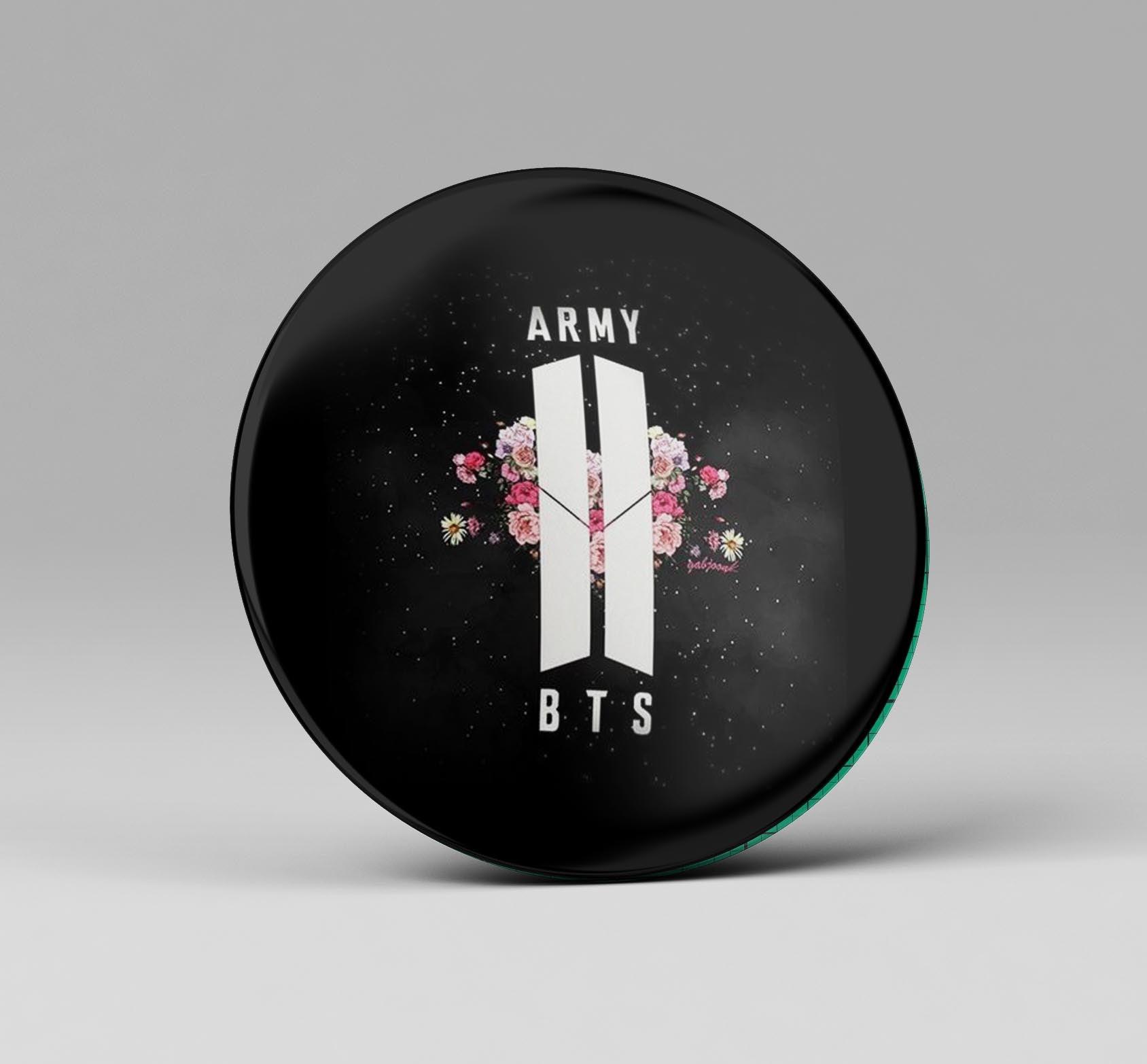 BTS Army Floral Design Badge - Kpop Store Pakistan