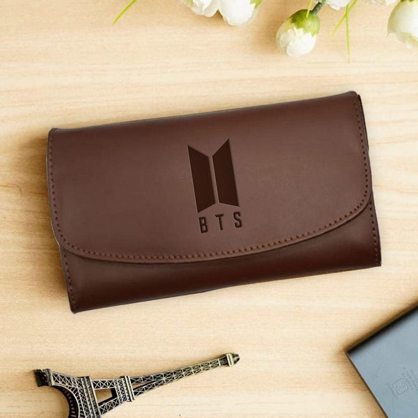 BTS Female Wallet leather purse for kpop army Tri fold - Kpop Store Pakistan