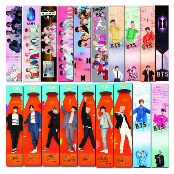 BTS bookmarks for army kpop book photo stripes bt21 (Pack of 19) - Kpop Store Pakistan
