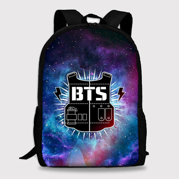 KPOP BTS Bangtan Boy Galaxy Drawstring Bag Travel Bag Handbag Tote Bag  Purse BTS Merchandise (Blue)