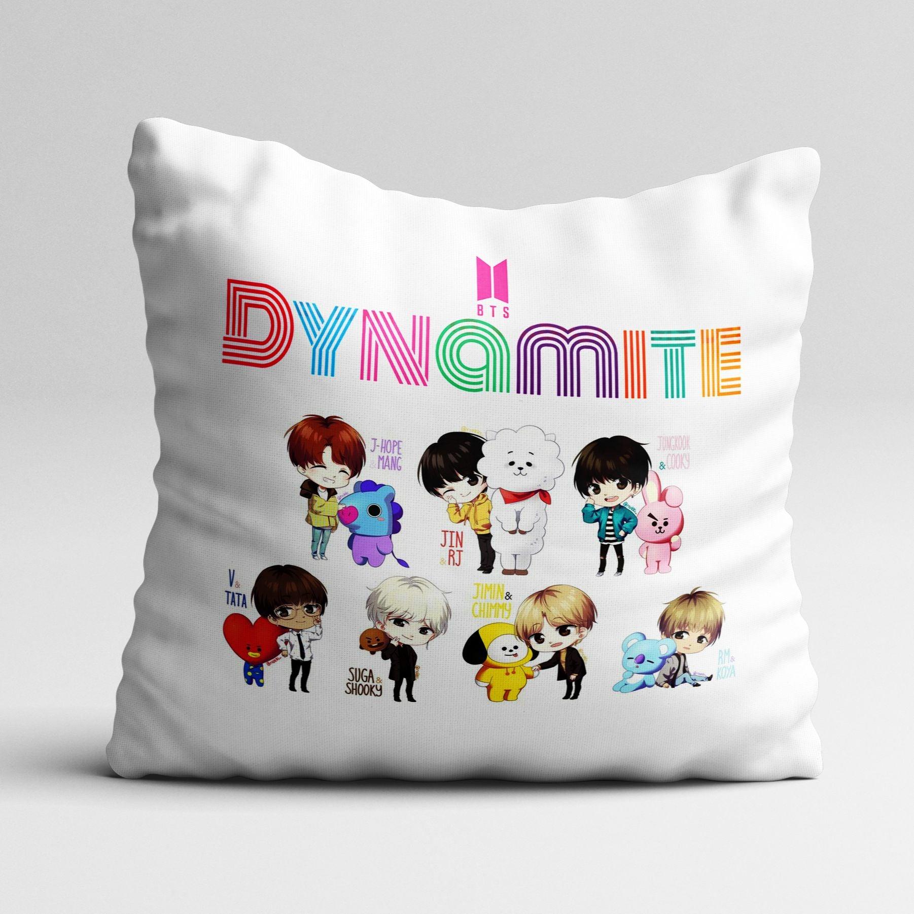 BTS Dynamite Cushion for Army KPOP BT21 Pillow (Printed) - Kpop Store Pakistan